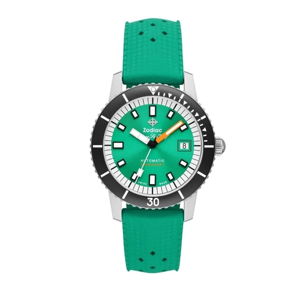 -Zodiac Mens Super Sea Wolf Compression Automatic Stainless-Steel Watch
