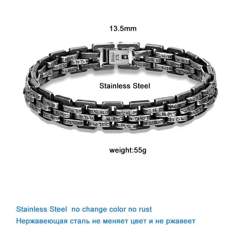 13.5mm Men Bracelets Vintage Chain