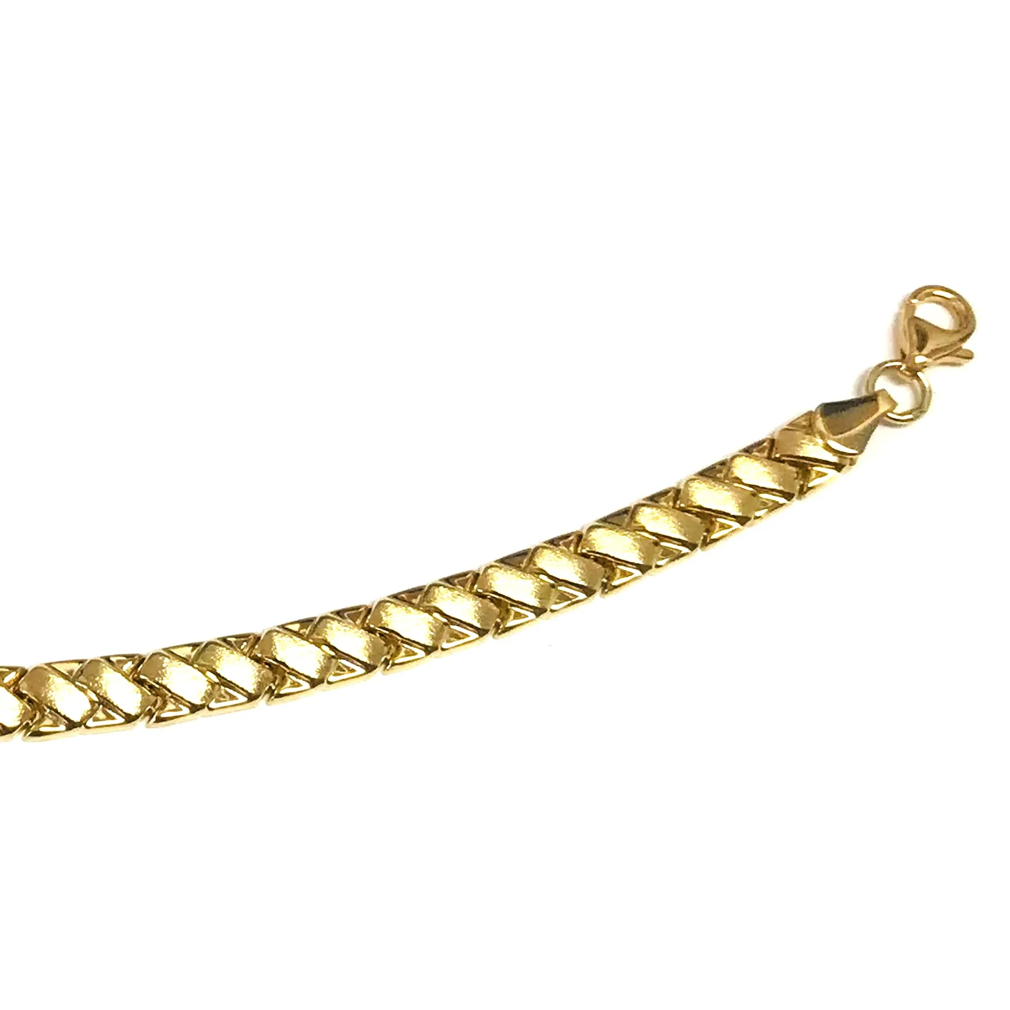 14k Yellow Gold Weaved Link Fancy Bracelet, 7.25"
