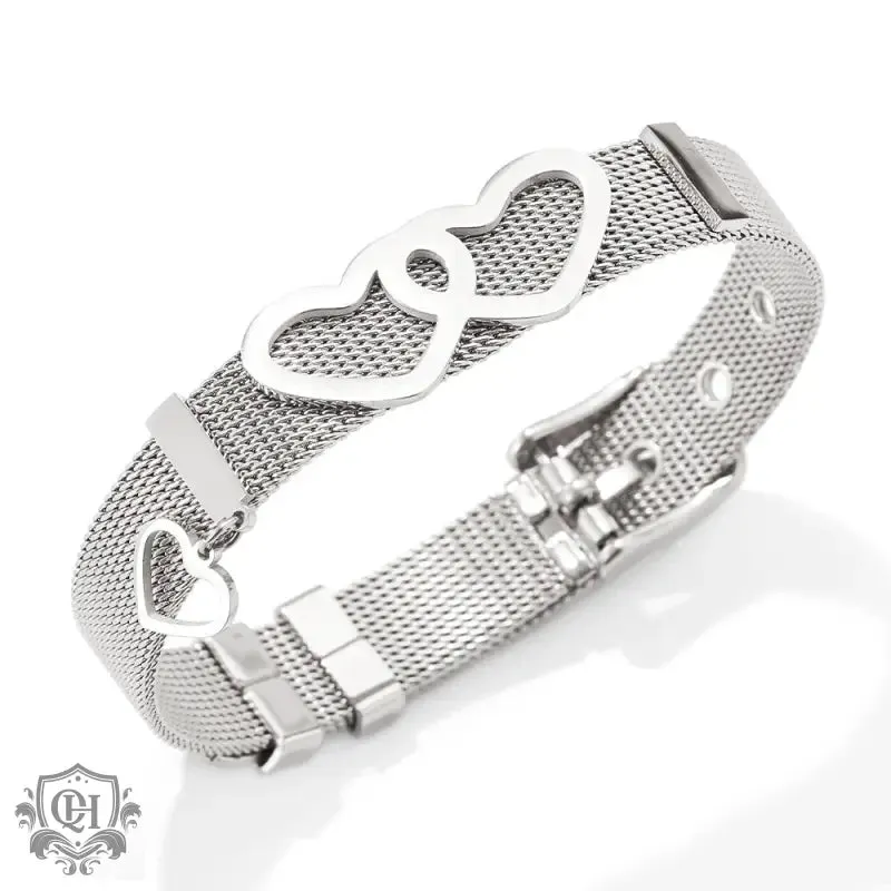 18K Gold Heart Strap Love Bracelet