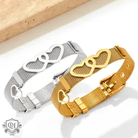 18K Gold Heart Strap Love Bracelet
