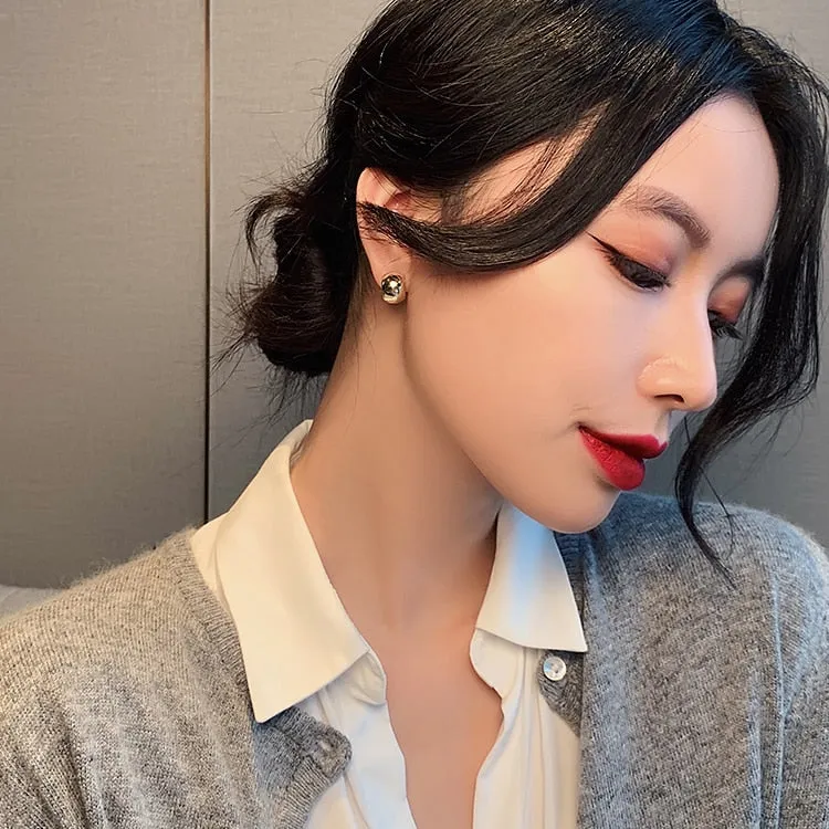 2020 Petite Gold Metal Stud Earrings