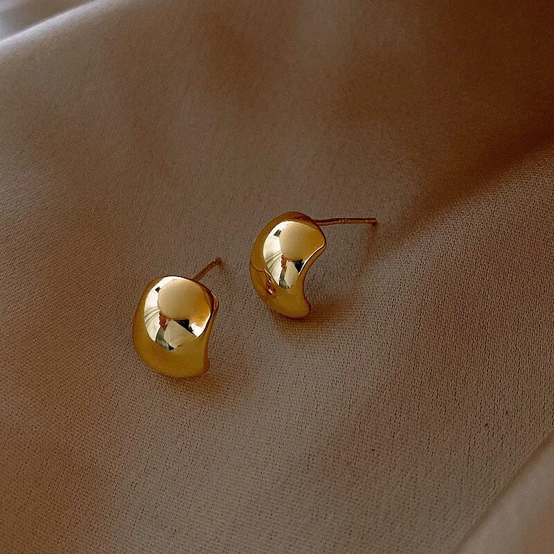 2020 Petite Gold Metal Stud Earrings