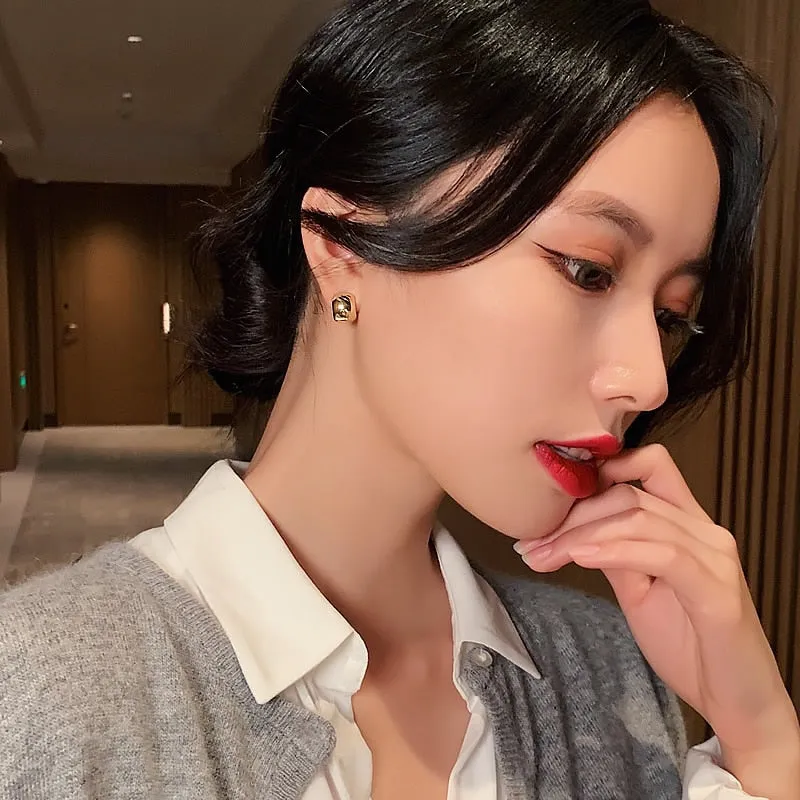 2020 Petite Gold Metal Stud Earrings