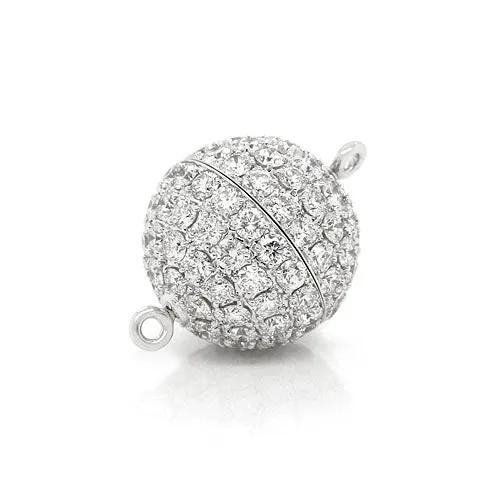 3018 Pave Screw Clasp - White Diamonds