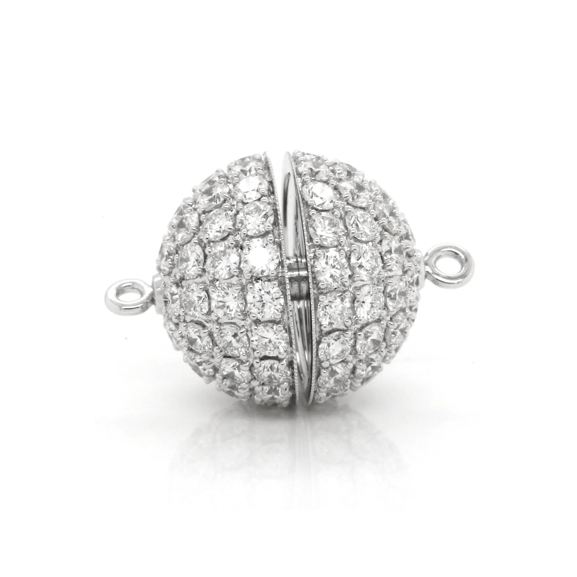 3018 Pave Screw Clasp - White Diamonds