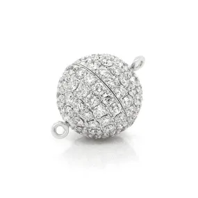 3018 Pave Screw Clasp - White Diamonds