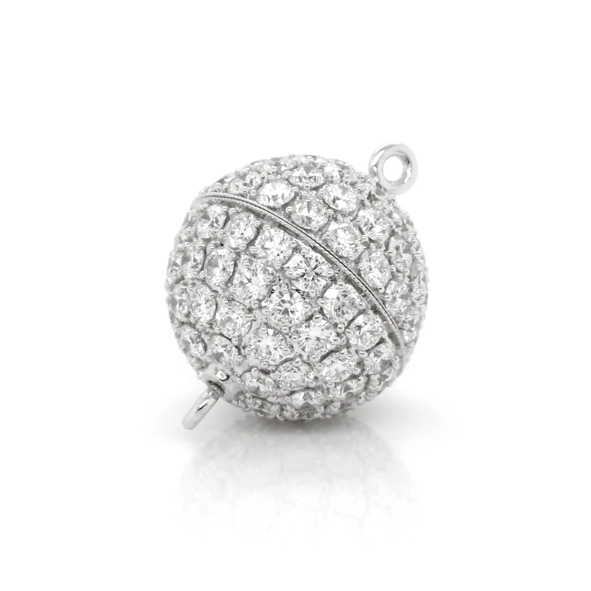 3018 Pave Screw Clasp - White Diamonds