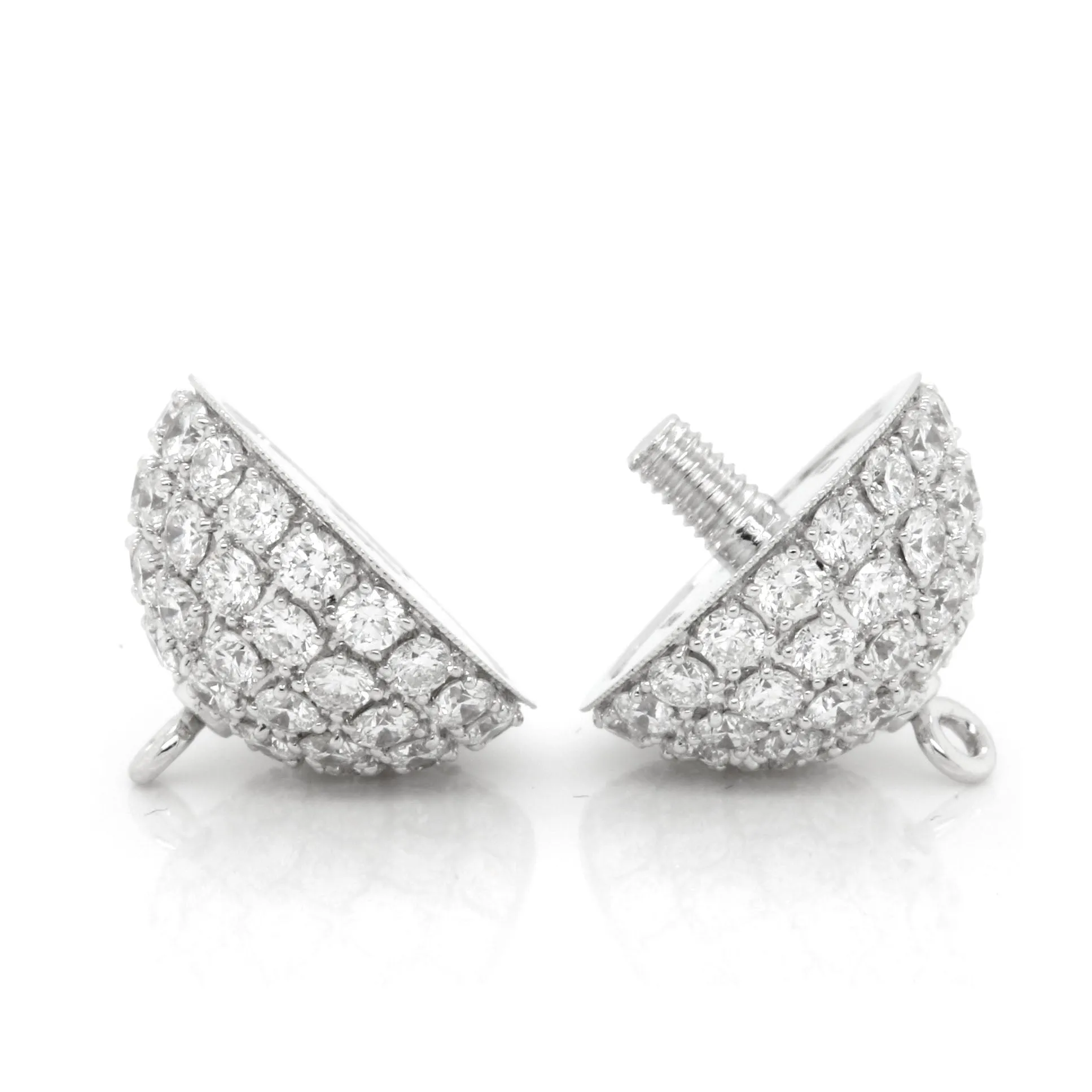 3018 Pave Screw Clasp - White Diamonds