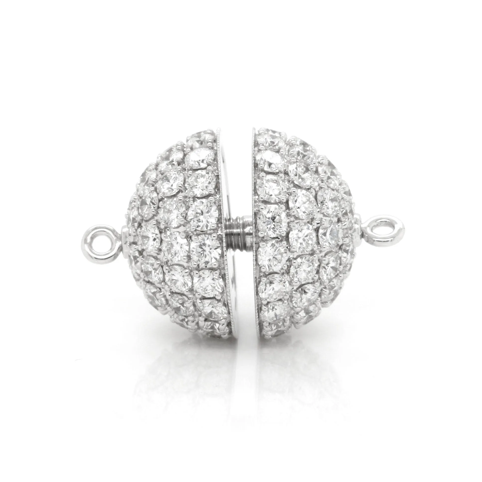 3018 Pave Screw Clasp - White Diamonds