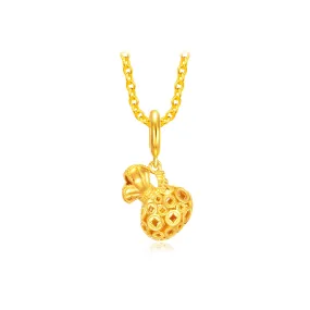 916 Gold Gleaming Money Bag Charm