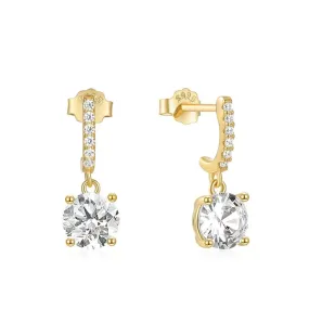 925 Silver Classic Four-Prong Crystal Zirconia Stud Earrings