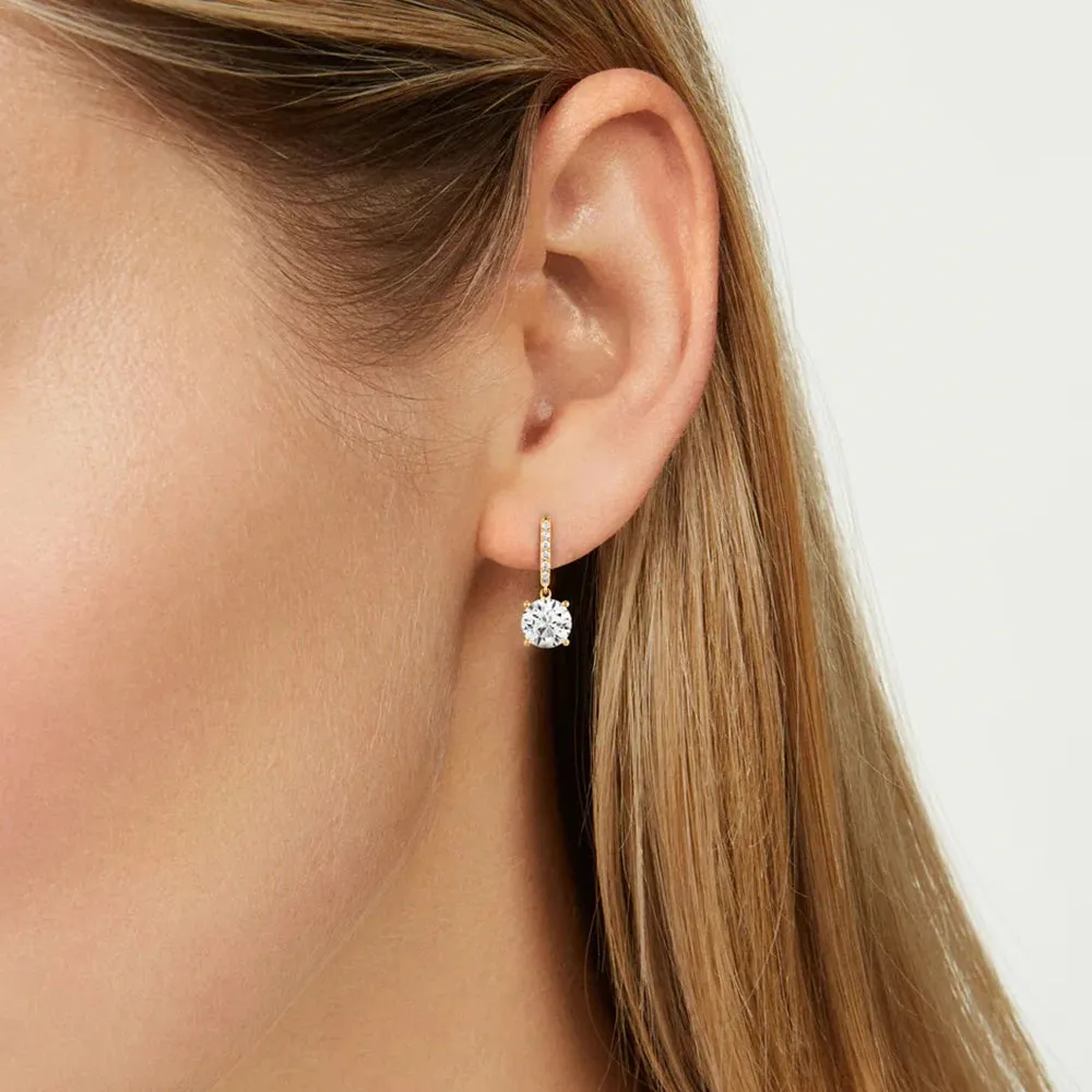 925 Silver Classic Four-Prong Crystal Zirconia Stud Earrings