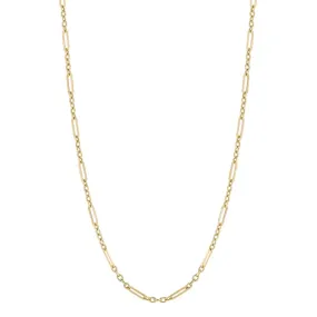 9ct Yellow Gold Elongated Link Necklace GN366