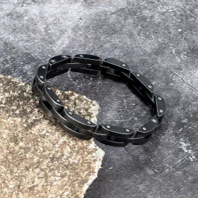 9mm Wide Men Stainless Steel Vintage Black Bicycle Chain Bracelet