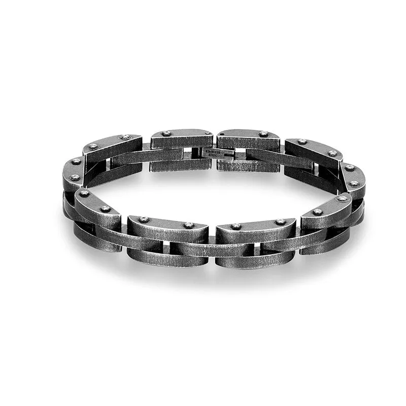 9mm Wide Men Stainless Steel Vintage Black Bicycle Chain Bracelet