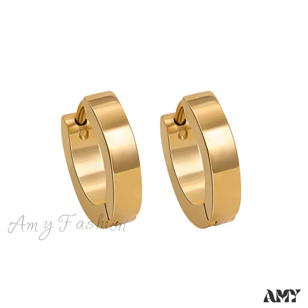 Amy Fashion - Stainless Steel Rainbow Colorful Hoop Earrings