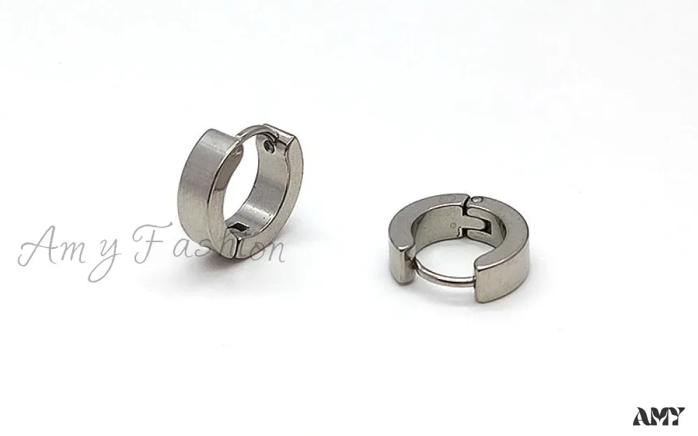 Amy Fashion - Stainless Steel Rainbow Colorful Hoop Earrings