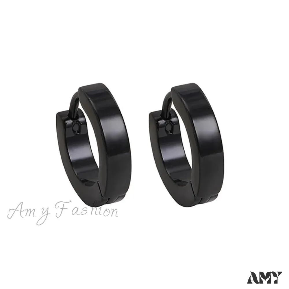 Amy Fashion - Stainless Steel Rainbow Colorful Hoop Earrings