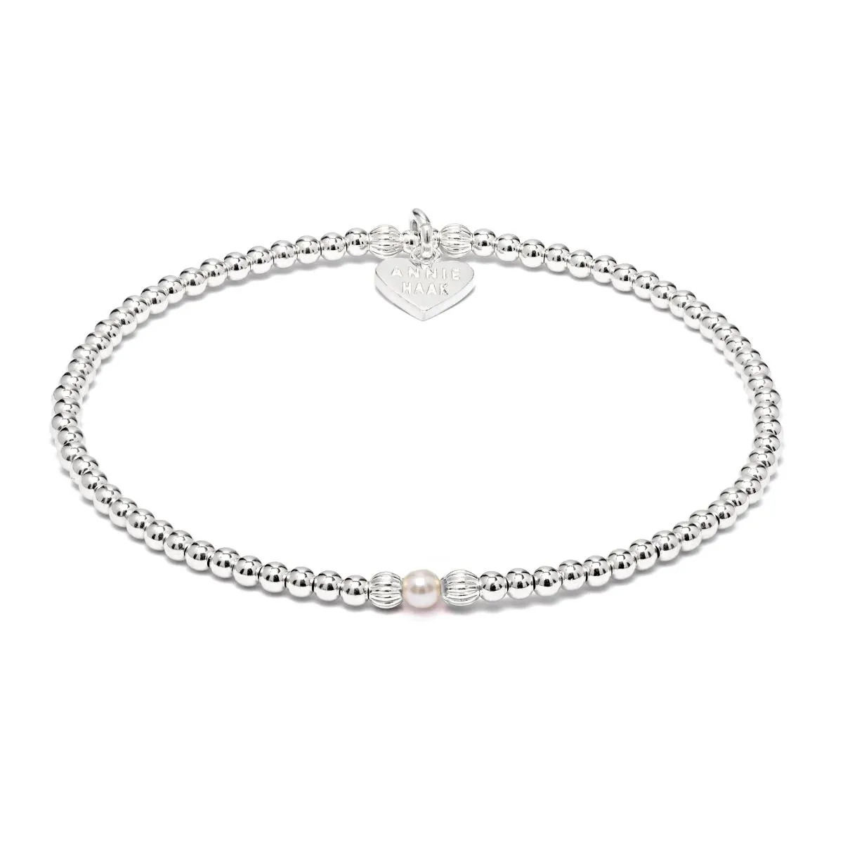 Annie Haak Silver Aster Pearl Bracelet 17cm