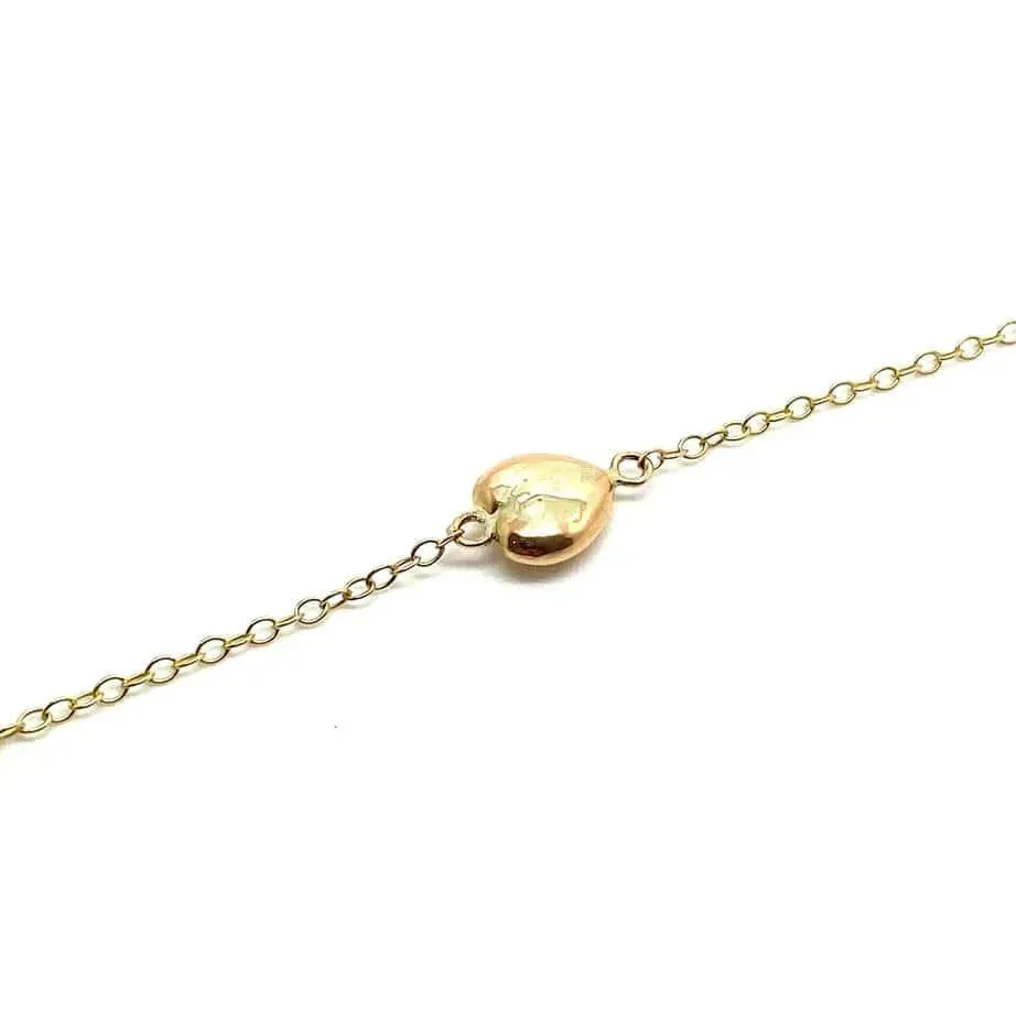 Antique Victorian Diamond Star Heart 15ct Gold Bracelet