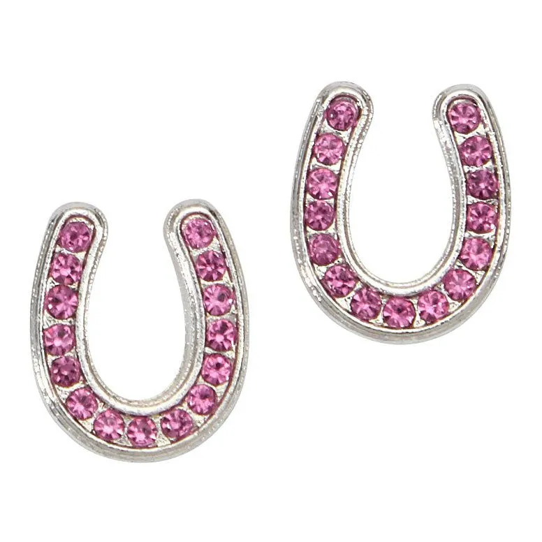 AWST Int'l Horseshoes Earrings w/Colorful Cowboy Hat Box