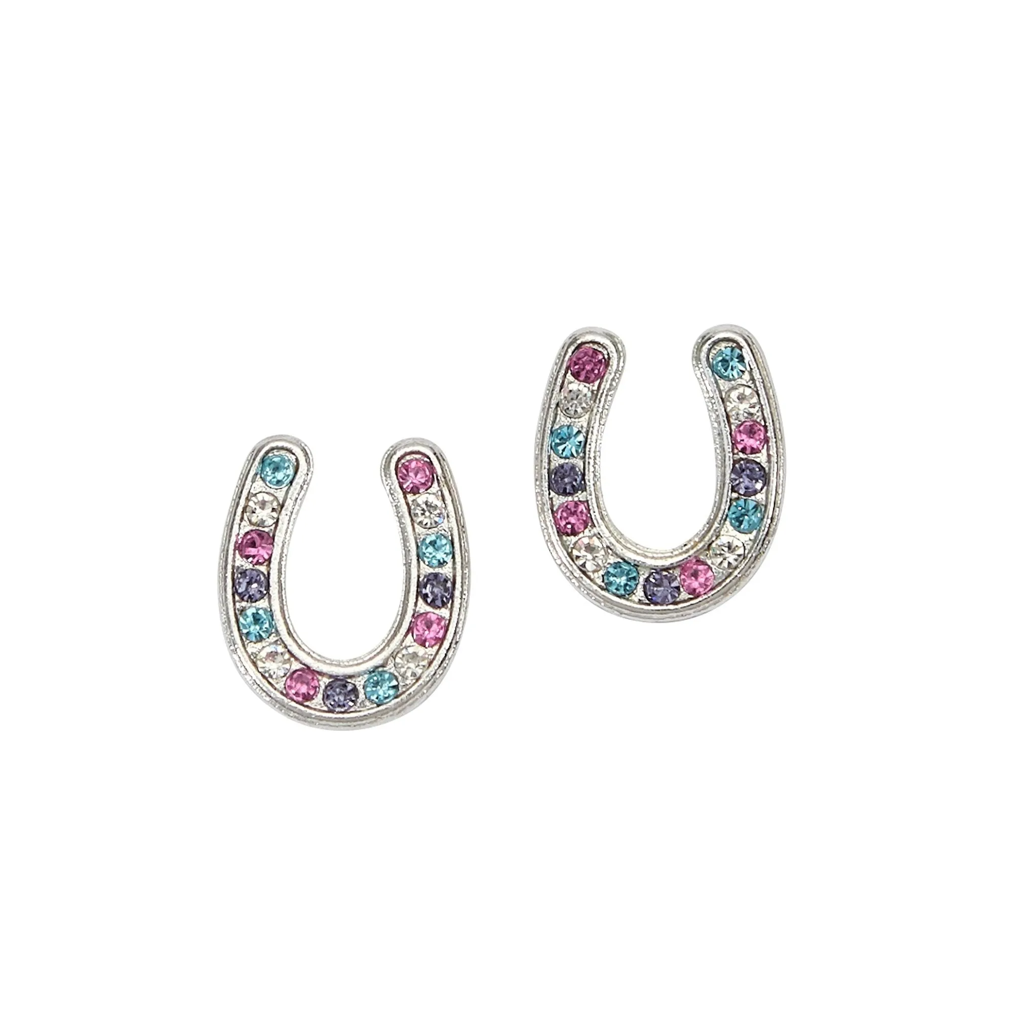 AWST Int'l Horseshoes Earrings w/Colorful Cowboy Hat Box