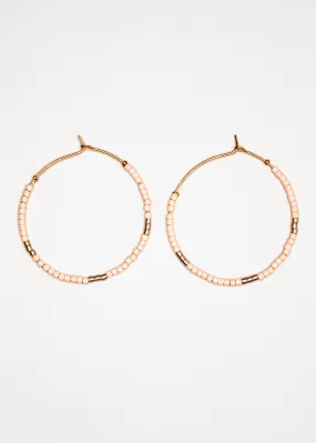 Beaded Summer Hoop in Cream