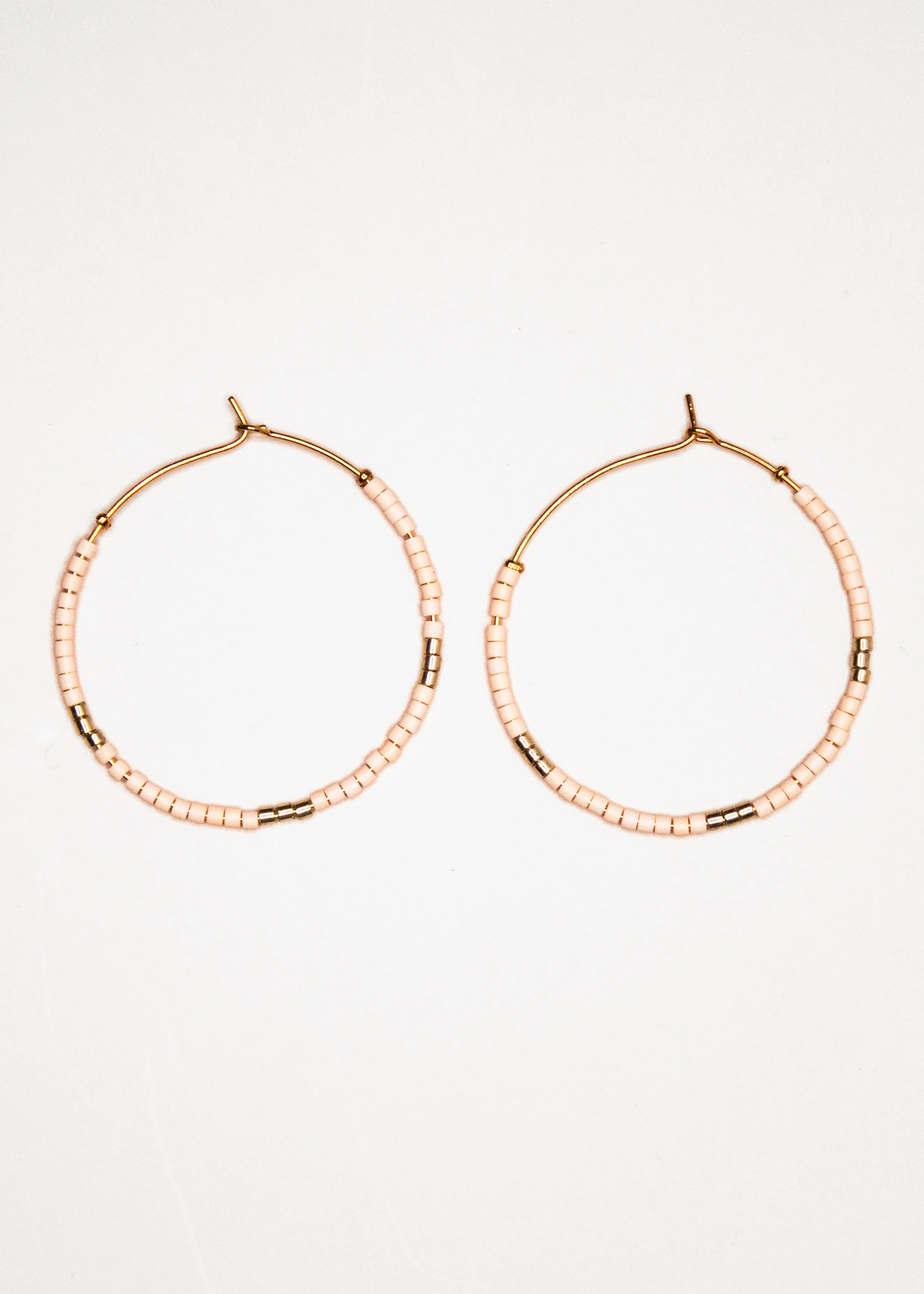 Beaded Summer Hoop in Cream