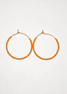 Beaded Summer Hoop in Orange