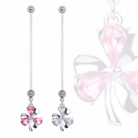 BioFlex Pregnancy Navel Ring with Clover Leaf Shaped Dangle