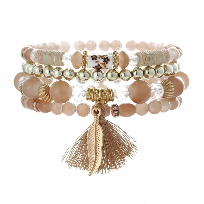 Bohemian Multi-layer Charm Bracelets - Trendy 4-5Pcs Bracelet for Women and Girls