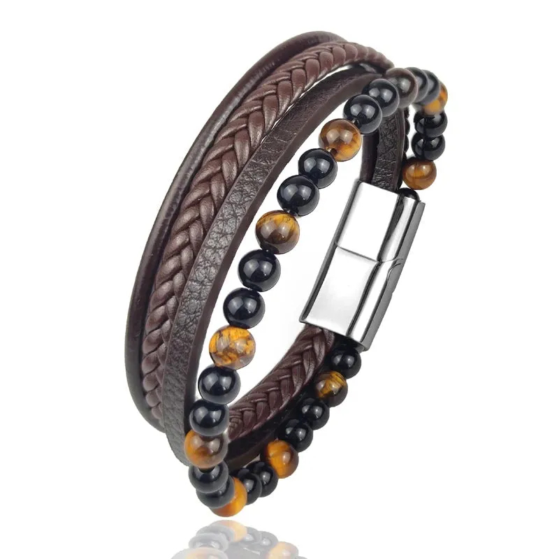 Boho Jewelry Beads Leather Charm Bracelet