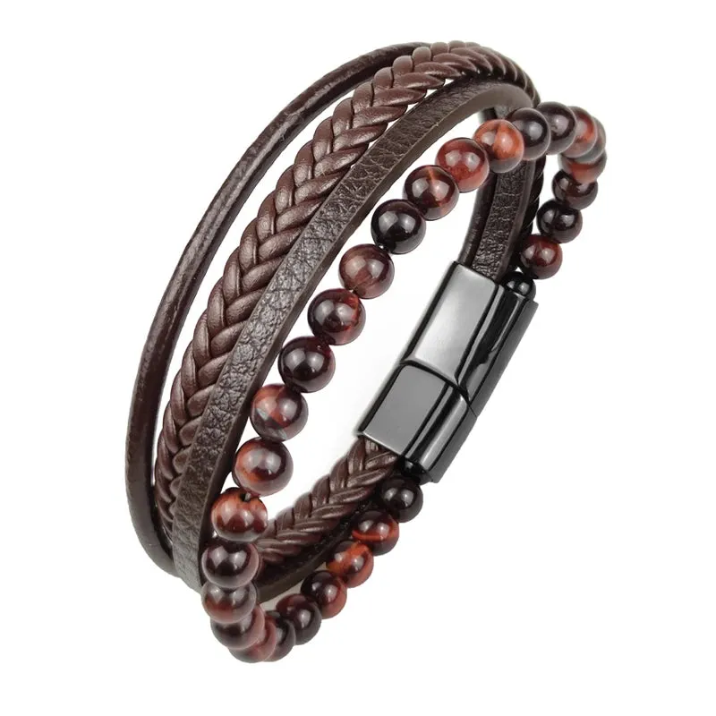 Boho Jewelry Beads Leather Charm Bracelet