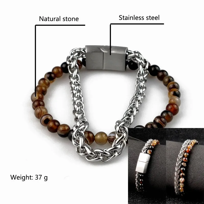 Boho Jewelry Beads Leather Charm Bracelet