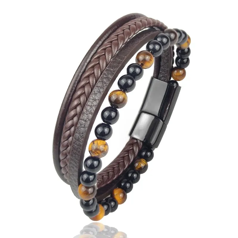 Boho Jewelry Beads Leather Charm Bracelet