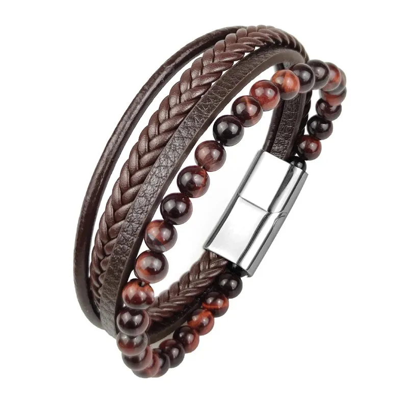 Boho Jewelry Beads Leather Charm Bracelet
