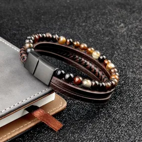 Boho Jewelry Beads Leather Charm Bracelet