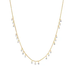 brilliant-cut round diamond fringe necklace