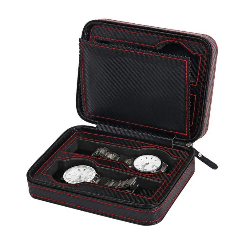 Carbon Fiber Watch Case for 4 Watches