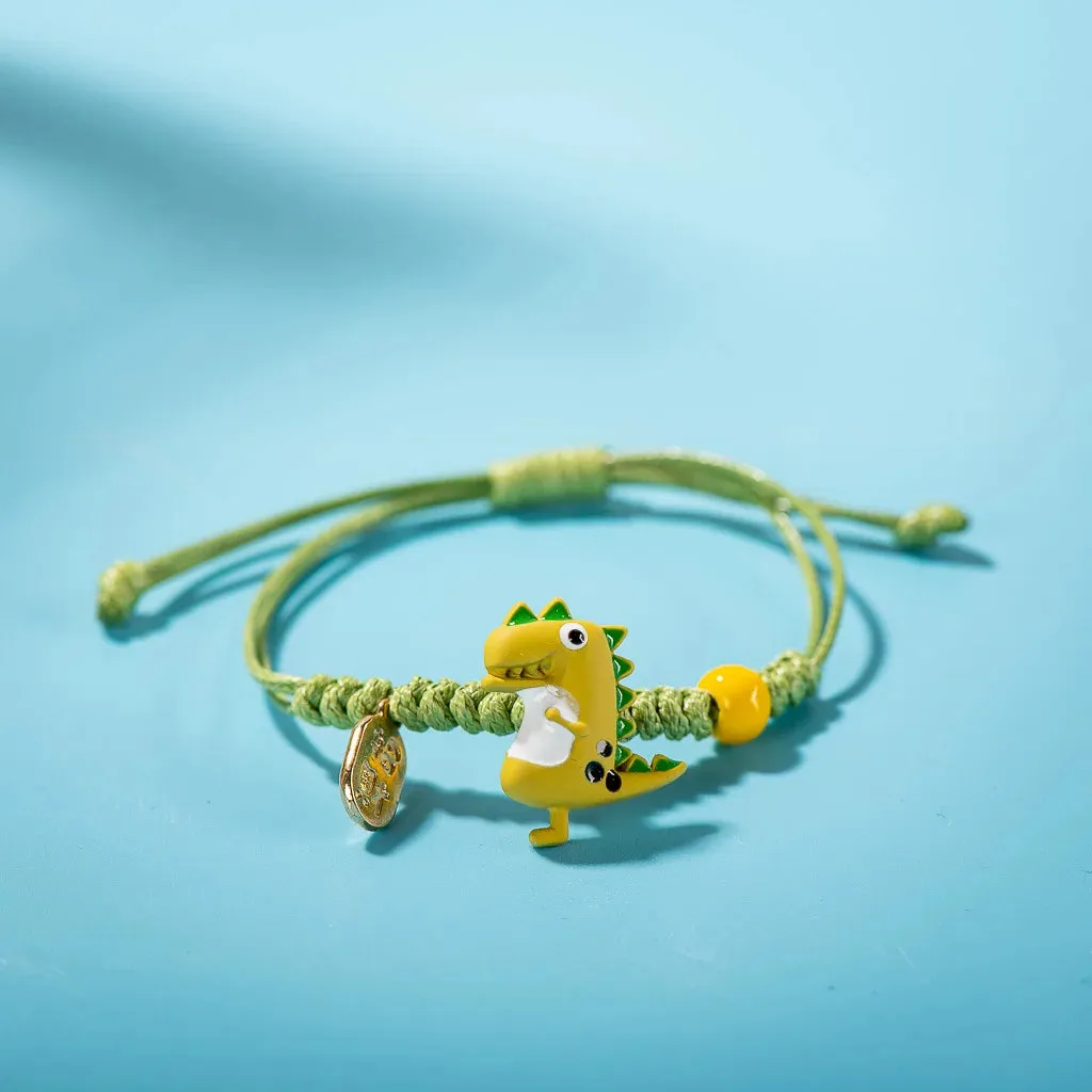 Cartoon Multicolor Dinosaur Hand Knitted Bracelet Children's Favorite Gift