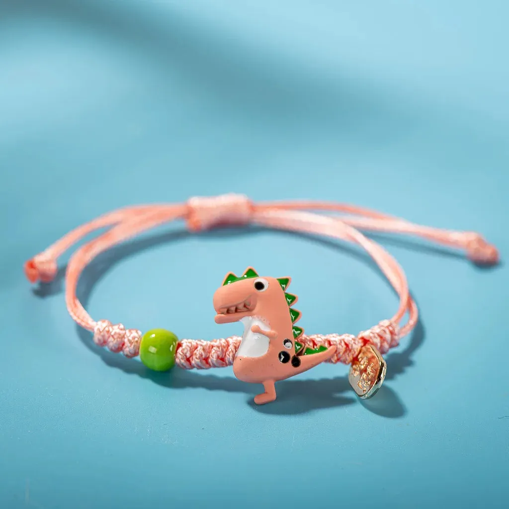Cartoon Multicolor Dinosaur Hand Knitted Bracelet Children's Favorite Gift