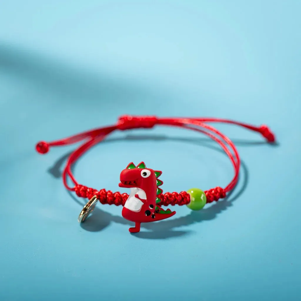 Cartoon Multicolor Dinosaur Hand Knitted Bracelet Children's Favorite Gift