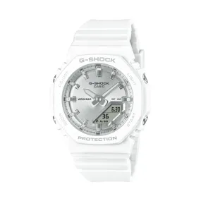 Casio G Shock Mid Duo Island Vaca S/Watch Alarm 200MSilver Face White Resin Band GMAP2100VA-7A