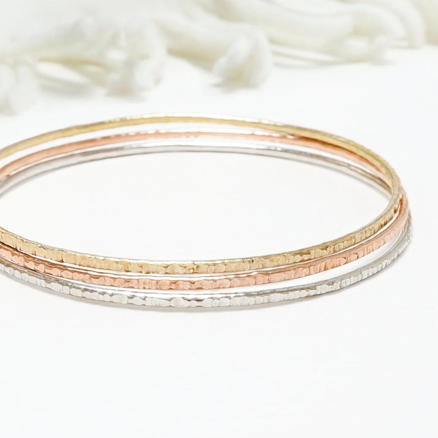 Celebration Line Hammered Bangles
