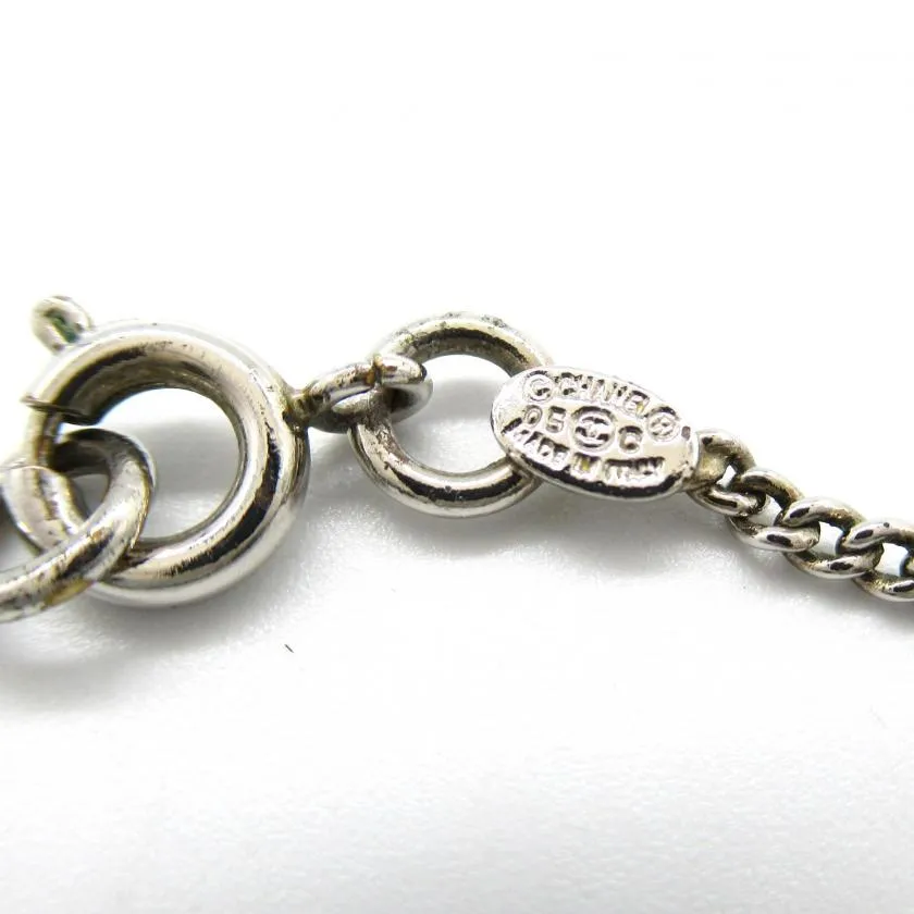 Chanel Silver Plated Necklace Silver