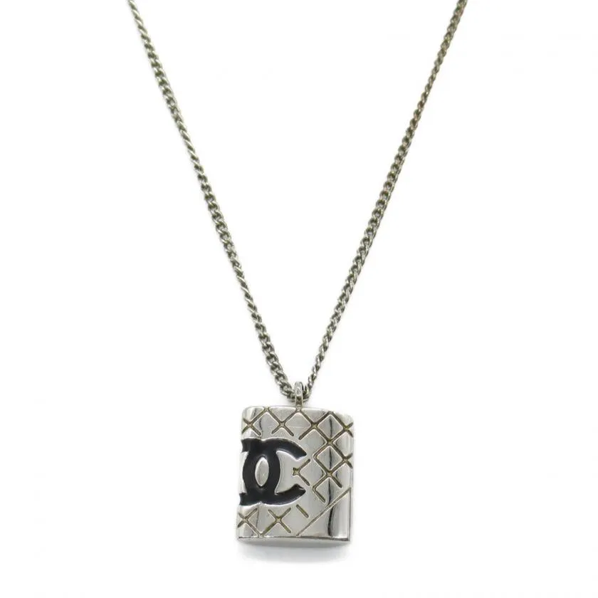 Chanel Silver Plated Necklace Silver