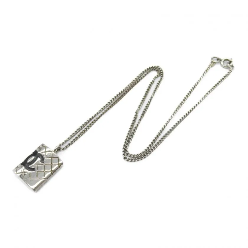 Chanel Silver Plated Necklace Silver