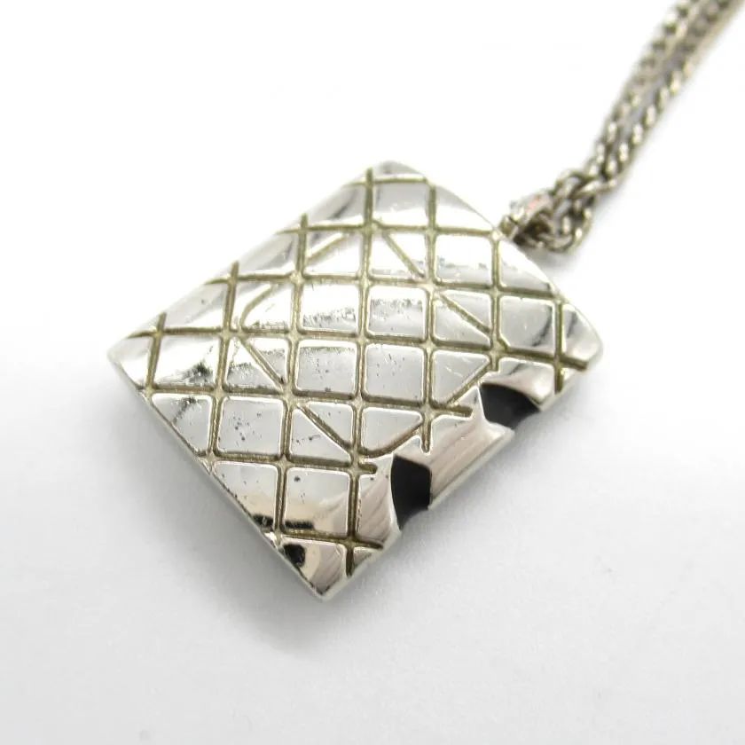 Chanel Silver Plated Necklace Silver