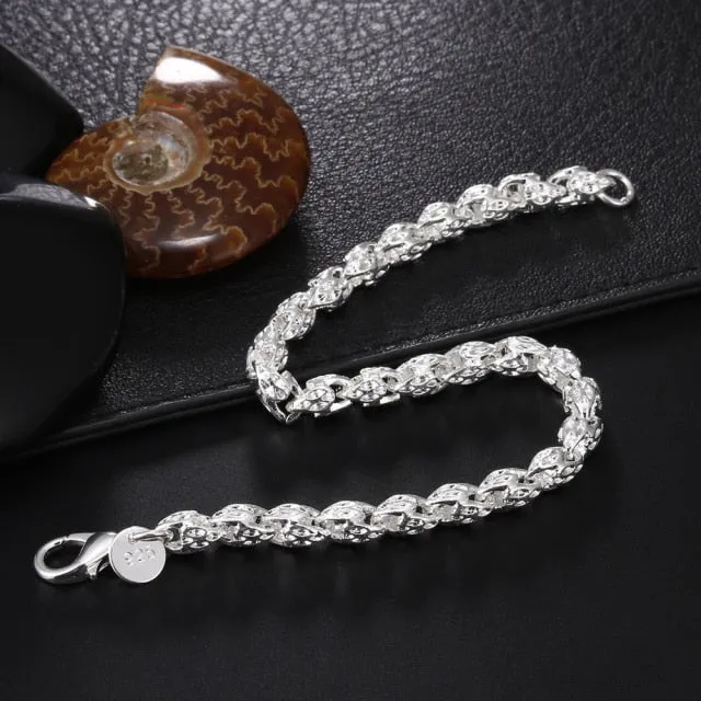 Charms beads Chain Beautiful bracelet silver color fashion for women Wedding nice bracelet jewelry JSHh236